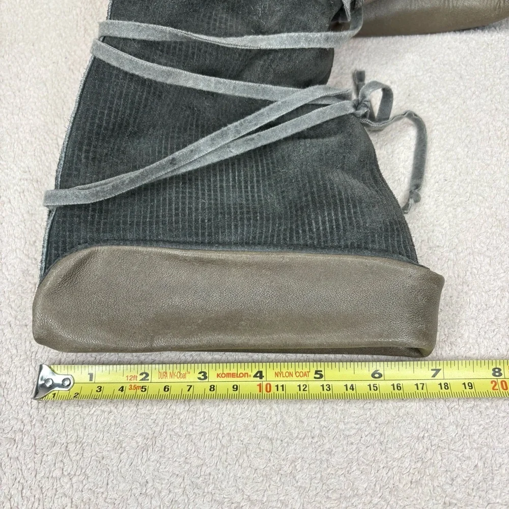 Vintage La Mondiale Leather & Corduroy Winter Boots Women’s 7 Gray/Brown Italian